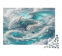 Ice Dragon 1000 Piece Jigsaw Clouds As A Gift Mental Relaxation Birthday Present Wall Decor Framed Puzzle Art for Adults 38x26cm/1000pcs