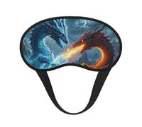 Ice Dragon and Fire Dragon Eye Mask for Sleeping Soft Satin Sleep Shade Cover Blindfold with Elastic Strap Travel Nap Blackout Eye Shade Cover for Women Men