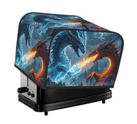 Ice Dragon And Fire Dragon Toaster Cover 4 Slice, Two Slice Bread Machine Covers Quilted Toaster Dust Cover Universal Size Kitchen Small Appliance Cover With Top Handle