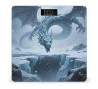 Ice Dragon Bathroom Scale for Body Weight LCD Display Digital Bathroom Scale Tempered Glass Bathroom Weight Scales Fashion Smart Scales for Home Bedroom 400 Lb