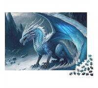 Ice Dragon Fantasy 1000pc Jigsaw with Perfect Snap Fit Colourful Jigsaws for An After-school Puzzle Activity for Children And Parents 70x50cm/1000pcs