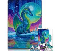 Ice Dragon Jigsaw Puzzles for Adults Teenagers Jigsaws Puzzle,Challenging To Complete But Fun And Humorous Educational Game for Birthday (75x50cm)
