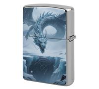 Ice Dragon Lighter Case Metal Double-Sided Lighter Cover Pocket Lighters Sleeve Windproof Lighters Accessories for Men Women