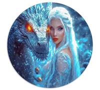 Ice Dragon Mysterious Woman Jigsaw Puzzle for Adults 1000 Piece Jigsaw Puzzle Relaxation 1000pcs (67.5x67.5cm)