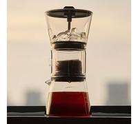 Ice Drip Coffee Maker, Cold Brew Coffee Machine, 6 Drip Speed Adjustment, with 600ml Borosilicate Glass Pot, Makes 2-5 Cup, for Bars, Clubs, Parties