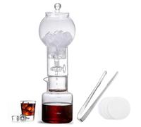 Ice Drip Coffee Maker,Cold Brew Drip Tower Coffee Maker,600 ml/20 oz Cold Brew Tower Slow Drip Cold Brew Machine Borosilicate Glass Drip Coffee Machine for Home Office (Transparent)