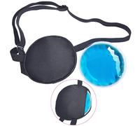 Ice Eye Patches for Puffy Eyes, Pure Silk Cooling Single Eye Patch Medical One Eye Mask Cover Cold Hot Therapy Strabismus Lazy Eyes Bags After Surgery Pirate Eyepatch Adult Kid (Black)