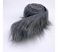 Ice Fabrics Craft Faux Fur Fabric Pre Cut Rolls - 2"x60" Fur Ribbon Mohair Fabric Strips - Super Soft and Fuzzy - Perfect for Crafts, Costumes & Decoration - Charcoal - 2x60
