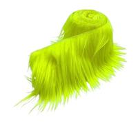 Ice Fabrics Craft Faux Fur Fabric Pre Cut Rolls - 6"x60" Fur Ribbon Mohair Fabric Strips - Super Soft and Fuzzy - Perfect for Crafts, Costumes & Decoration - Neon Yellow - 6x60