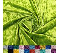 Ice Fabrics Stretch Crushed Velvet Fabric by The Yard - 60/62" Wide Soft Velvety Fabric for Sewing Apparel, Upholstery, Curtains & Decor - 250 GSM - 20% Vertical Stretch - Lime Green - 1 Yard