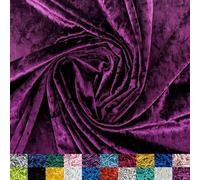 Ice Fabrics Stretch Crushed Velvet Fabric by The Yard - 60/62" Wide Soft Velvety Fabric for Sewing Apparel, Upholstery, Curtains & Decor - 250 GSM - 20% Vertical Stretch - Purple - 2 Yards
