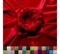 Ice Fabrics Stretch Velvet Fabric by The Yard - 60" Wide Soft Stretchy Fabric for Sewing Clothes, Apparel, Costume, Crafts - 90% Polyester 10% Spandex - Red - 2 Yards