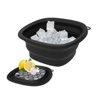 Ice Face Bowl, Facial Bath Bowl, 9.53 Inches Reusable Spa Tool, Refreshing Morning Ritual, Built-in Tray, Foldable Portable Basin, Routine, Cold Plunge for Home and Salon