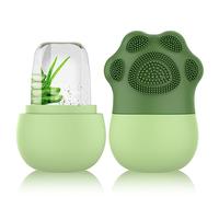 Ice Face Roller, GeeRic Silicone Ice Facial Cleaning Brush Cube Face Contour for Eyes Neck, Beauty Facial Massage Roller Face Roller Skin Care Tools for Relieve Puffiness/Shrink Pores Green Paw