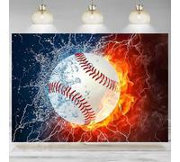 Ice Fire Baseball Background Design Fans Party Photography Birthday Decoration Banner Backdrop 350x230cm