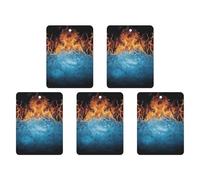 Ice Fire Car Air Freshener Hanging Incense Chips 5 Pack Automotive Scented Hanging Sheets for Car Home Auto Interior Decor Square,white-style