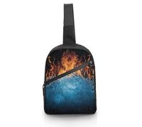 Ice Fire Foldable Sling Bag for Men & Women, Chest Bag Daypack Fanny Pack Crossbody for Travel Work Sport