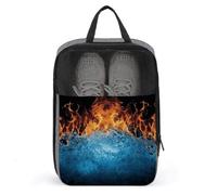 Ice Fire Shoe Bag Waterproof & Breathable Shoe Pouch for Travel, Portable Carry Case for Sports Sneakers, Gym, Vacation