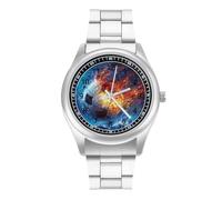 Ice&fire-Soccer Watches for Men Business Dress Watch Stainless Steel Band Wristwatch