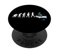 Ice Fishing Evolution Of Ice Fisherman Catching Fish PopSockets Adhesive PopGrip
