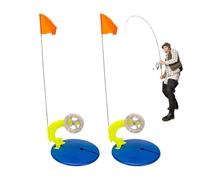 Ice Fishing Flag,Winter Fishing Flags | 2 Tilting Alarms for Ice Fishing,Automatic Fishing Stand Base,Fishing Rod Bite Alarm Equipment for Women e, Hook Not Included, Se référer au descriptif