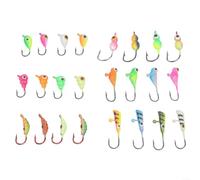 Ice Fishing Jigs Glow In The Dark Small Perch Jigging Sinking Lure Winter Gear For Walleye Bluegill Panfish Crappie 28 Pieces Box