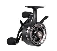 Ice Fishing Reel 3.2:1 Gear Ratio Inline Drop System with 3+1 Bearings for Winter Coarse Carp Pike Zander Deadbait Fishing 183g(black left hand)