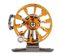 Ice Fishing Reel Metal Foldable No Shaking Anti-slip for Lakes Rivers | Golden Finish, Strong Performance, Experienced Fisher and Beginner Use, Fishing Rod Wheel Accessory