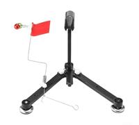 Ice Fishing Rod Holder With Automatic Flag Alarm System Foldable Tripod Stand 360 Degree Rotation For Winter Fishing Secure Anti Slip Feet Black