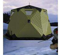 Ice Fishing Shelter, Insulated Pop-Up Hub Tent for 3-5 People, 420D Fabric with 5 Windows and Ventilation, Ideal for Family or Group Ice Fishing