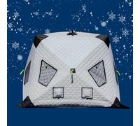 Ice Fishing Shelter, Pop Up Insulated Tent with Carrying Bag and Ice Anchors for 2-5 Person Winter Fishing