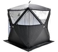 Ice Fishing Tent for Winter Camping 210D Oxford 3-Layer Insulation | Easy Pop-Up Hub Enables Setup in About 60 Seconds While Steel Screw Anchors and Guy Lines Help Keep the Structure Stable