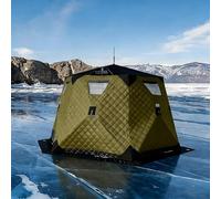 Ice Fishing Tent - Insulated Pop-Up Shelter for 3-5 People, Quick Setup, Durable & Windproof Design for Extreme Cold, Portable Ice Fishing Gear