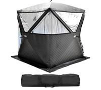 Ice Fishing Tent Sauna Tent, Pop-up Portable Ice Fishing Tent with 3-Layer Insulation for Winter Fishing, Portable Shanty for 3-5 Persons Outdoor Ice Fishing Shelter
