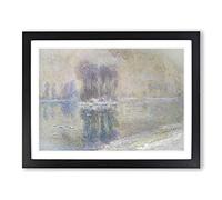 Ice Floes By Claude Monet Classic Painting Framed Print | A4 Black Framed Wall Art | Ready to Hang | Classic Landscape Picture | Living Room Bedroom Lounge Office