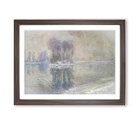 Ice Floes By Claude Monet Classic Painting Framed Print | A4 Walnut Framed Wall Art | Ready to Hang | Classic Landscape Picture | Living Room Bedroom Lounge Office