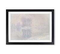 Ice Floes by Claude Monet Framed Print | A2 Black Framed Wall Art | Ready to Hang | Modern Landscape Picture | Living Room Bedroom Lounge Office