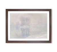Ice Floes by Claude Monet Framed Print | A2 Walnut Framed Wall Art | Ready to Hang | Modern Landscape Picture | Living Room Bedroom Lounge Office