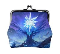 Ice Flower Tree Women’s Small Coin Purse,Rectangle Kiss Lock Coin Pouch, Pocket-Sized, Mini Coin Purse for Women
