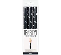 Ice Fountain Candle Cake Topper Sparkler for Birthday, Wedding, Anniversary Decoration. (3 PCS, Black)