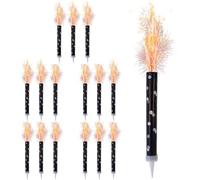 Ice Fountain Candles for Cakes, Cake Sparklers, Cake Toppers, Ideal for Christmas Decoration, Birthday Party, Decorations, and Other Special Occasions (15Pcs Black Fountain)