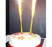 ICE FOUNTAIN CANDLES GOLD WITH GOLD FLAME (2 per pack)