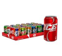 ICE Full Sugar Mix It Soft Drinks 330ml x 24 Pack - Assorted Flavours: ICE Blu, Classic Cola, Orange, Electric Ice, Cola Blue Edition, Strawberry, Mango, Guava & Lemon - Refreshing Fizzy Taste