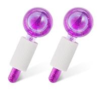 Ice Globes for Facial, Cooling Globes Set for Eye & Neck, Cold Glass Ice Roller Ball, Cryo Sticks Face Globes, Tighten Skin, Reduce Puffiness and Dark Circles, Enhance Circulation, Purple