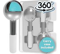 Ice Globes for Facials by Eli with Love - 360 Rotating Unbreakable Steel Ice Globes with Carry Case - Professional Esthetician Supplies - Ice Roller for Face and Eyes - Ideal Skincare Tool (White)