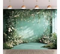 Ice Green Garden Wedding Background Wall, Perfect for Camera, Birthday and Anniversary Party Supplies 210X150cm