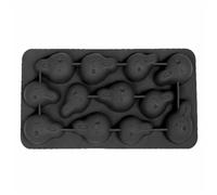 Ice Grid Cute Children's Cream Art Silicone Stick Pressing 1Pcs(Screaming Ice Tray Black)