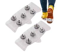 Ice Grips For Shoes - Durable Non-Slip Traction Cleats | Transparent 5-Tooth Crampons With Stainless Steel Spikes | For Hiking Boots, Sneakers, Winter Mountaineering, Climbing, Trekking, Fishing, Camp