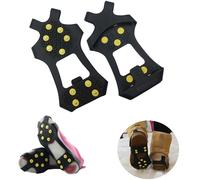 Ice Grips, Traction Cleats Ice Cleat Snow Grippers Non-slip Over Shoe/Boot Rubber Spikes Crampons Anti Easy Slip Outdoor Durbale 10 Steel Studs Crampons Slip-on Stretch Footwear