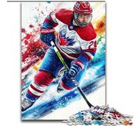 Ice Hockey 1000 Piece Jigsaw Puzzle for Adults Teens, Challenging Game And Family Play Artists Collection, Fine Art for Age 14 Years Up (26x38cm)